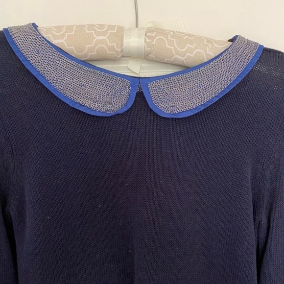 Maje metallic collar 3/4 sweater - Picture 2 of 6